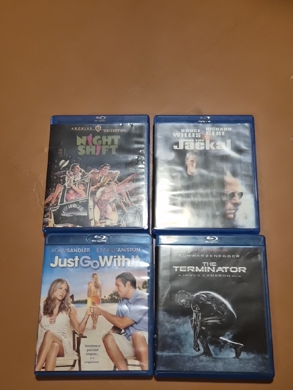 Blu-ray Movie Lot — Night Shift, The Jackal, Just Go With It, The Terminator